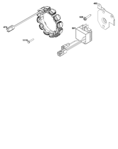 Alternator Group Diagram and Parts List for 25V337-0055-F1 200000 - 399999 Briggs and Stratton Engine